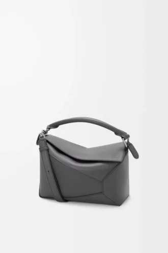 Borsa Puzzle Edge piccola in classica pelle di vitello Slate