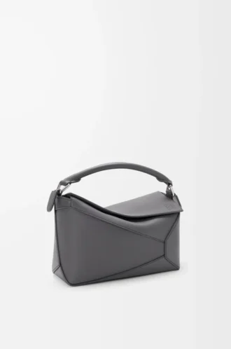 Borsa Puzzle Edge piccola in classica pelle di vitello Slate