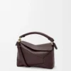Borsa Puzzle Edge piccola in morbida pelle di vitello martellata Dark Chestnut Borsa Puzzle Edge piccola in morbida pelle di vitello martellata Dark Chestnut