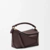 Borsa Puzzle Edge piccola in morbida pelle di vitello martellata Dark Chestnut Borsa Puzzle Edge piccola in morbida pelle di vitello martellata Dark Chestnut