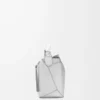 Borsa Puzzle Edge piccola in pelle di agnello laminata Argento Borsa Puzzle Edge piccola in pelle di agnello laminata Argento