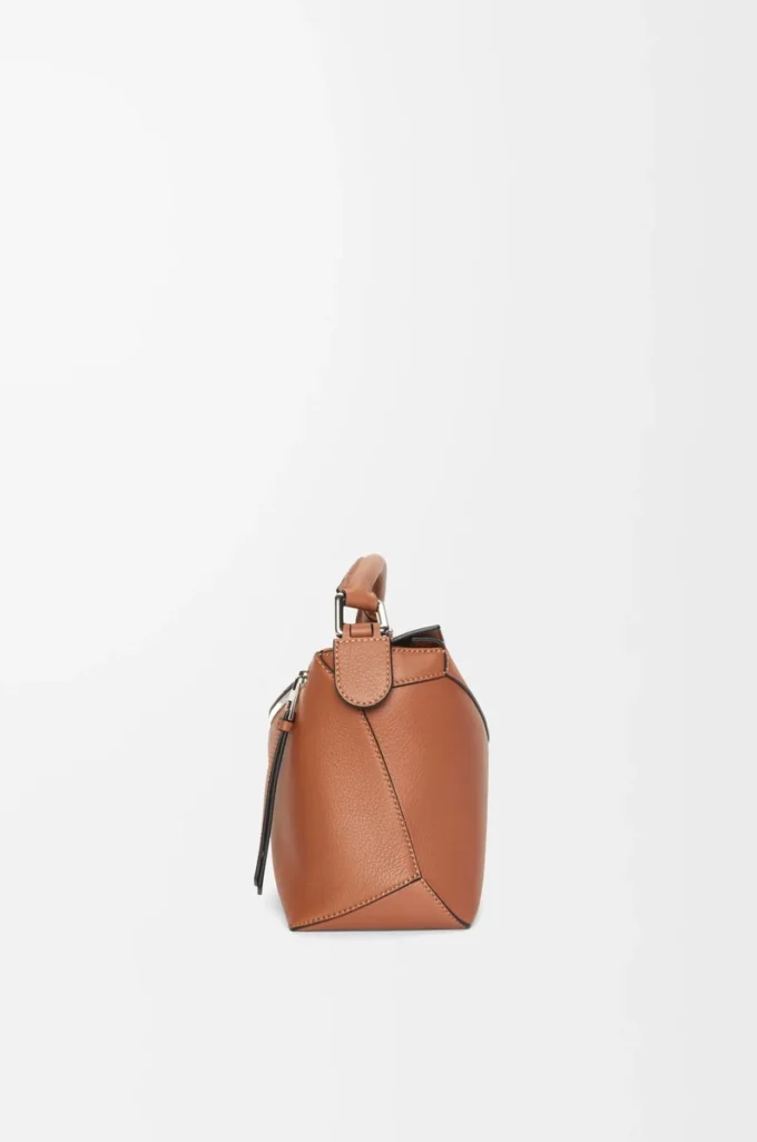 Borsa Puzzle Edge piccola in pelle di vitello classica Tan Borsa Puzzle Edge piccola in pelle di vitello classica Tan