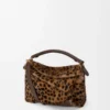 Borsa Puzzle Edge piccola in shearling stampato beige/marrone Borsa Puzzle Edge piccola in shearling stampato beige/marrone