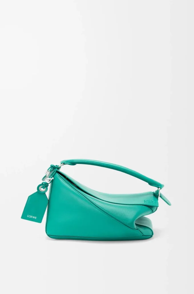 Borsa Puzzle Featherlight piccola in pelle di agnello nappa acquamarina Borsa Puzzle Featherlight piccola in pelle di agnello nappa acquamarina