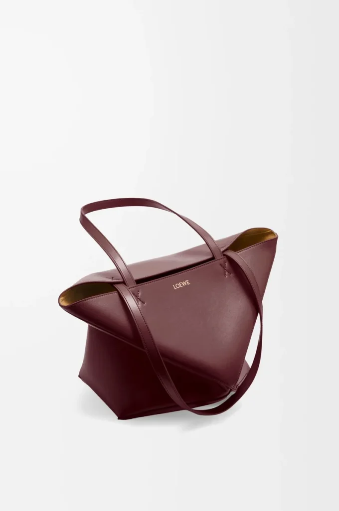 Borsa Puzzle Fold media in pelle di vitello lucida bordeaux scuro Borsa Puzzle Fold media in pelle di vitello lucida bordeaux scuro
