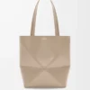 Borsa Puzzle Fold media in pelle di vitello lucida color sabbia Borsa Puzzle Fold media in pelle di vitello lucida color sabbia