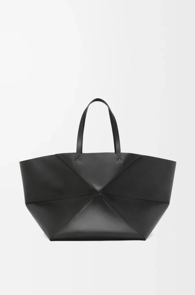 Borsa Puzzle Fold XXL in pelle di vitello lucida Nero Borsa Puzzle Fold XXL in pelle di vitello lucida Nero