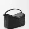 Borsa Puzzle grande in morbida pelle di vitello martellata nera Borsa Puzzle grande in morbida pelle di vitello martellata nera