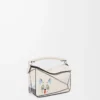 Borsa Puzzle mini Futurist Cat in classica pelle di vitello Soft White Borsa Puzzle mini Futurist Cat in classica pelle di vitello Soft White