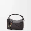 Borsa Puzzle piccola Futurist Cat in pelle di vitello classica Dark Taupe