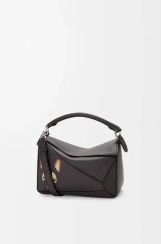 Borsa Puzzle piccola Futurist Cat in pelle di vitello classica Dark Taupe Borsa Puzzle piccola Futurist Cat in pelle di vitello classica Dark Taupe