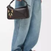 Borsa Puzzle piccola Futurist Cat in pelle di vitello classica Dark Taupe