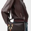 Borsa Puzzle piccola Futurist Cat in pelle di vitello classica Dark Taupe