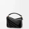 Borsa Puzzle piccola in pelle di vitello classica e pelle scamosciata Nera Borsa Puzzle piccola in pelle di vitello classica e pelle scamosciata Nera