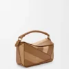 Borsa Puzzle piccola in pelle di vitello classica e pelle scamosciata Oak Borsa Puzzle piccola in pelle di vitello classica e pelle scamosciata Oak