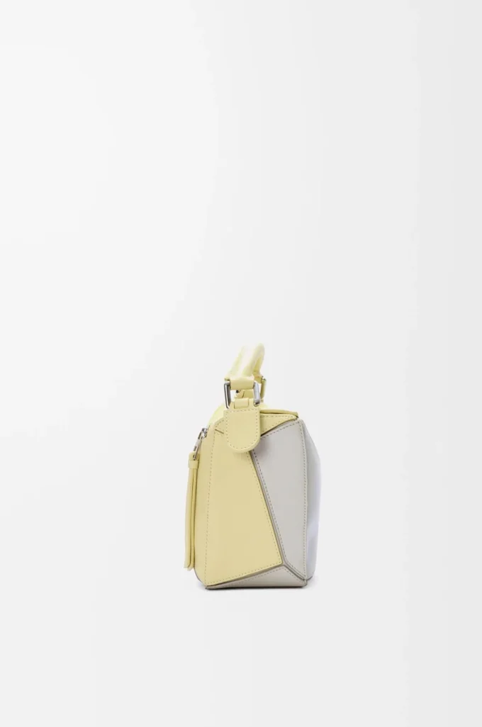 Borsa Puzzle piccola in pelle di vitello nappa grigio chiaro/citrino chiaro Borsa Puzzle piccola in pelle di vitello nappa grigio chiaro/citrino chiaro