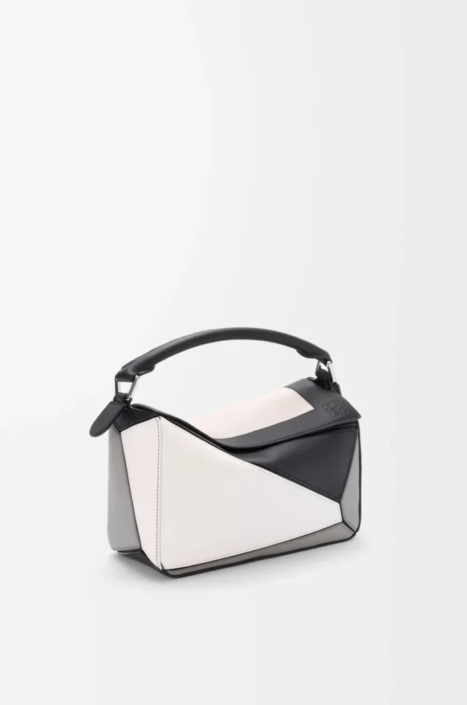 Borsa Puzzle piccola in pelle di vitello nappa Grigio/Light Ghost Borsa Puzzle piccola in pelle di vitello nappa Grigio/Light Ghost