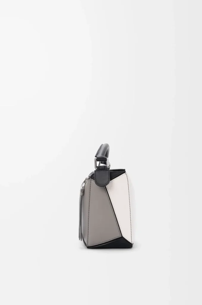 Borsa Puzzle piccola in pelle di vitello nappa Grigio/Light Ghost Borsa Puzzle piccola in pelle di vitello nappa Grigio/Light Ghost