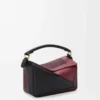Borsa Puzzle piccola in pelle di vitello nappa Nero/Borgogna Borsa Puzzle piccola in pelle di vitello nappa Nero/Borgogna