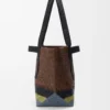 Borsa Shopper pieghevole in rafia Marrone/Multicolore