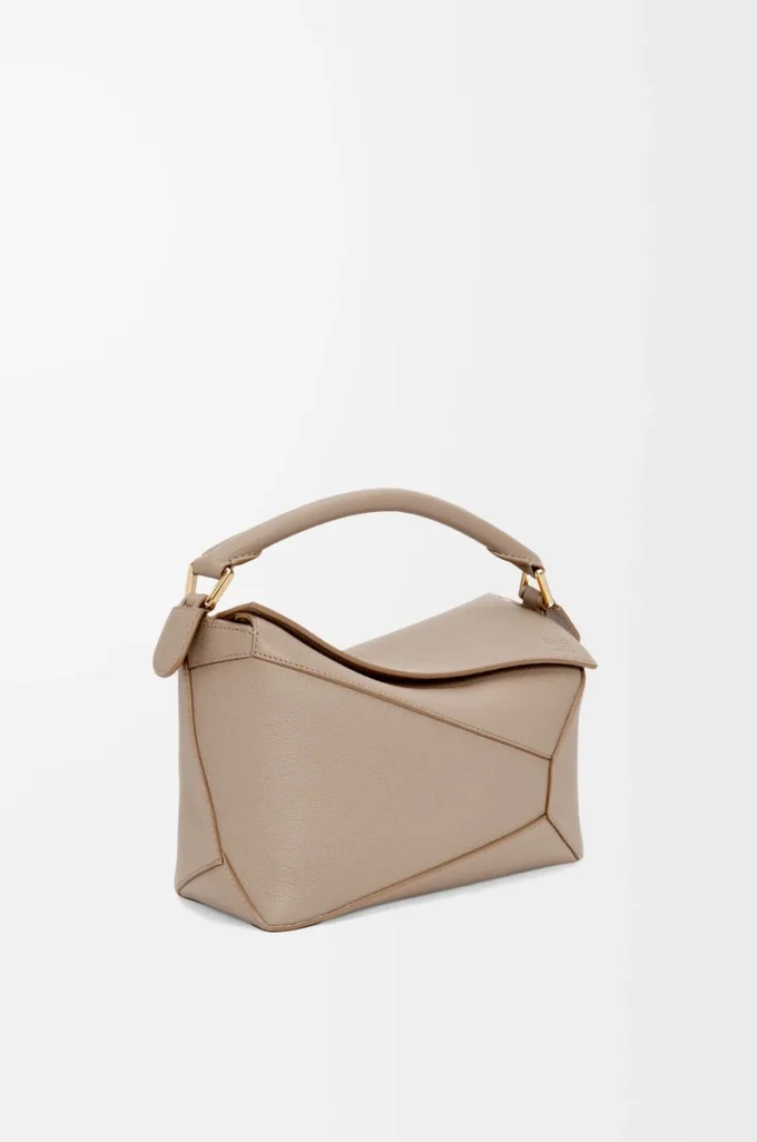 Borsa Small Puzzle Edge in morbida pelle di vitello martellata Sand Borsa Small Puzzle Edge in morbida pelle di vitello martellata Sand