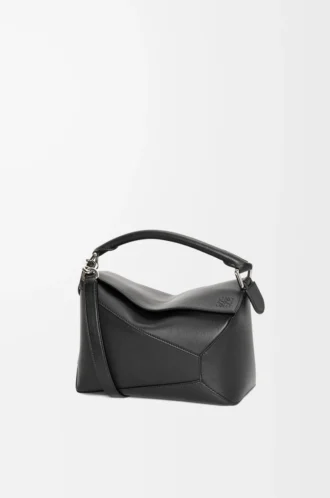 Borsa Small Puzzle Edge in pelle di vitello classica nera