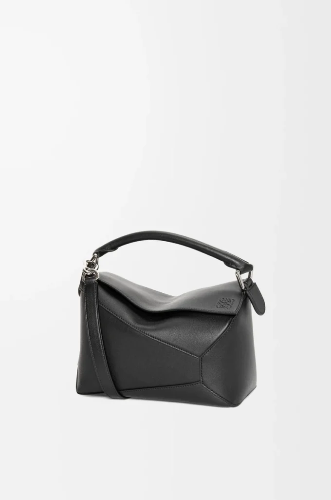 Borsa Small Puzzle Edge in pelle di vitello classica nera Borsa Small Puzzle Edge in pelle di vitello classica nera