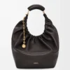 Borsa Squeeze media in morbida pelle di agnello nappa nera