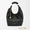 Borsa Squeeze media in morbida pelle di agnello nappa nera