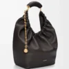 Borsa Squeeze media in morbida pelle di agnello nappa nera