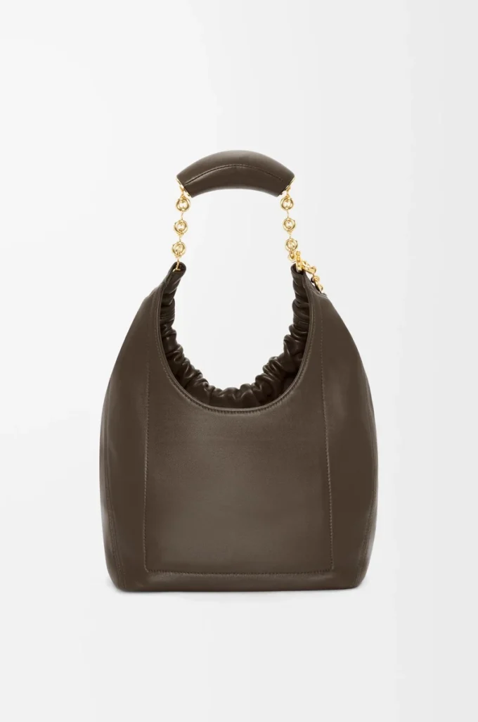 Borsa Squeeze piccola in morbida pelle di agnello nappa color cioccolato Borsa Squeeze piccola in morbida pelle di agnello nappa color cioccolato