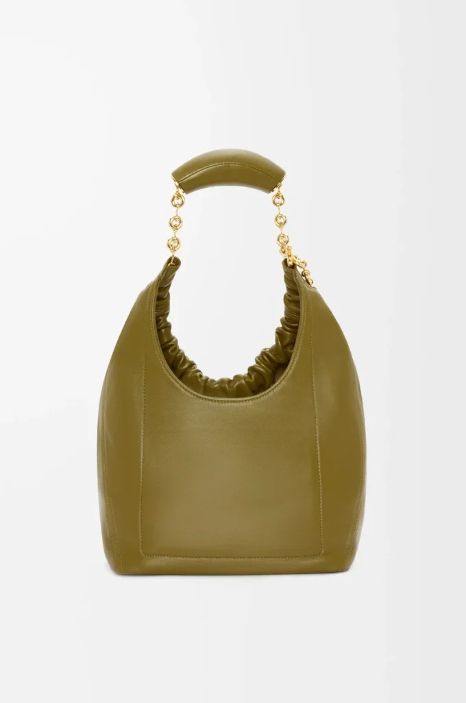 Borsa Squeeze piccola in morbida pelle di agnello nappa color oliva Borsa Squeeze piccola in morbida pelle di agnello nappa color oliva