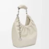 Borsa Squeeze piccola in morbida pelle di agnello nappa color sale marino