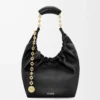 Borsa Squeeze piccola in morbida pelle di agnello nappa nera
