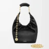 Borsa Squeeze piccola in morbida pelle di agnello nappa nera