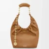 Borsa Squeeze piccola in morbida pelle di agnello nappa Quercia