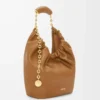 Borsa Squeeze piccola in morbida pelle di agnello nappa Quercia