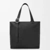 Borsa tote con chiusura a zip in morbida pelle di vitello martellata Nero Borsa tote con chiusura a zip in morbida pelle di vitello martellata Nero