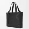 Borsa tote con chiusura a zip in morbida pelle di vitello martellata Nero Borsa tote con chiusura a zip in morbida pelle di vitello martellata Nero