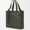 Borsa tote con chiusura a zip Loop in morbida pelle di vitello martellata Dark Khaki
