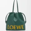 Borsa tote con logo Flamenco in pelle di vitello nappa Evergreen Borsa tote con logo Flamenco in pelle di vitello nappa Evergreen