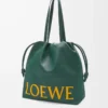 Borsa tote con logo Flamenco in pelle di vitello nappa Evergreen Borsa tote con logo Flamenco in pelle di vitello nappa Evergreen
