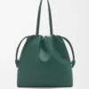 Borsa tote con logo Flamenco in pelle di vitello nappa Evergreen Borsa tote con logo Flamenco in pelle di vitello nappa Evergreen