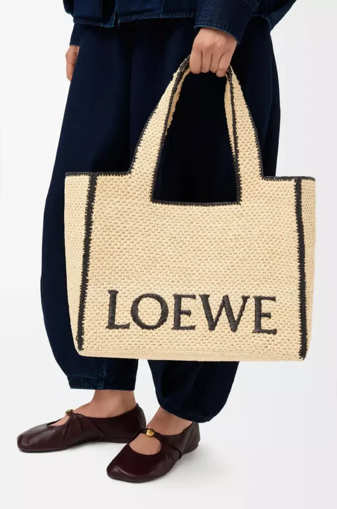 Borsa tote LOEWE Font grande in rafia Naturale Borsa tote LOEWE Font grande in rafia Naturale
