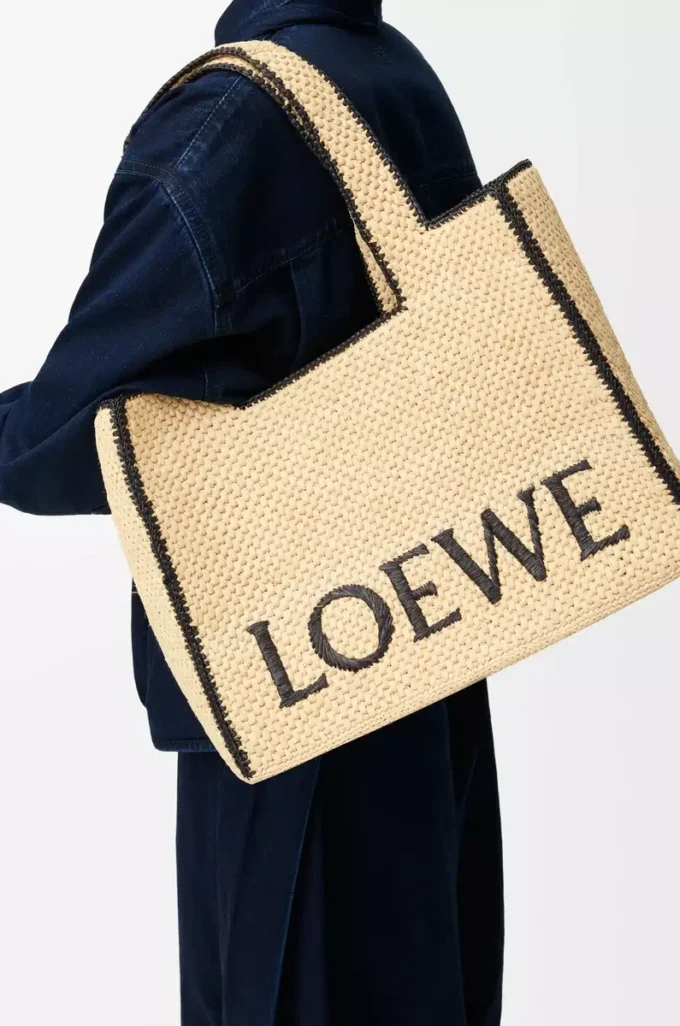 Borsa tote LOEWE Font grande in rafia Naturale Borsa tote LOEWE Font grande in rafia Naturale