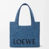 Borsa tote LOEWE Font media in rafia Azzurro Borsa tote LOEWE Font media in rafia Azzurro