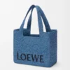 Borsa tote LOEWE Font media in rafia Azzurro Borsa tote LOEWE Font media in rafia Azzurro