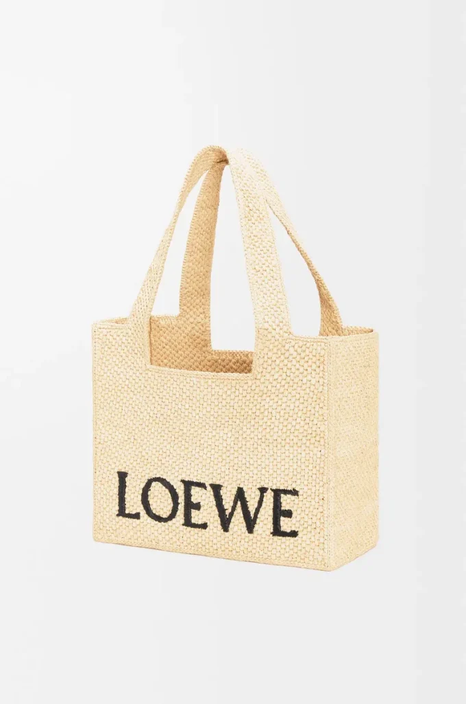 Borsa tote LOEWE Font media in rafia naturale Borsa tote LOEWE Font media in rafia naturale
