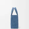 Borsa tote LOEWE Font piccola in rafia Azzurro Borsa tote LOEWE Font piccola in rafia Azzurro