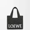 Borsa tote LOEWE Font piccola in rafia Nero Borsa tote LOEWE Font piccola in rafia Nero